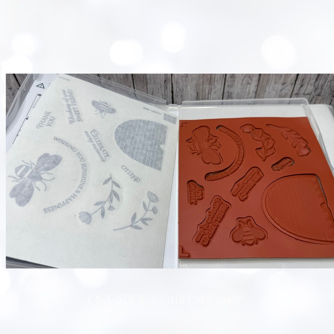 Stampin Up HONEY BEE Hive Detailed Bee Rubber Stamps Dies