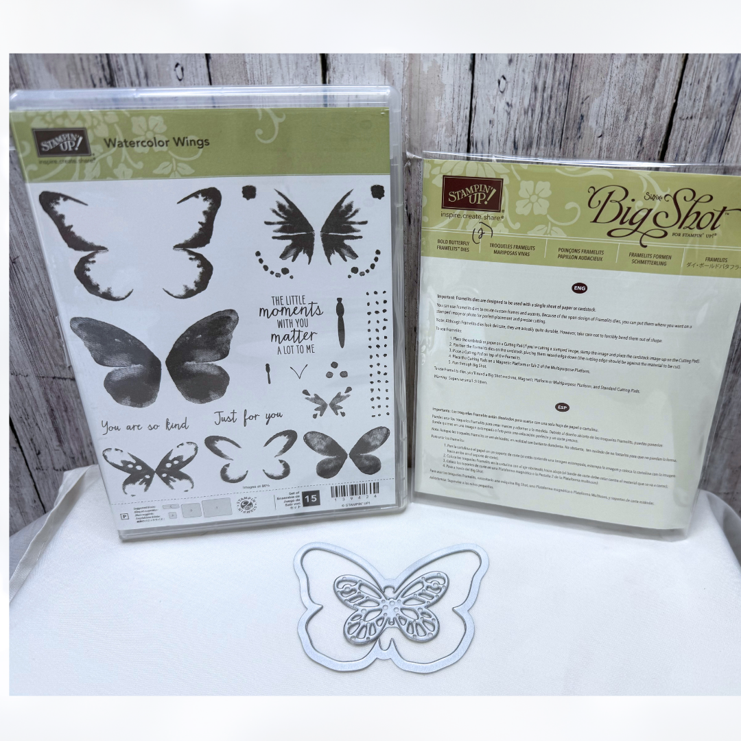 Stampin Up WATERCOLOR WINGS Bold Butterfly Butterflies Rubber Stamps Dies