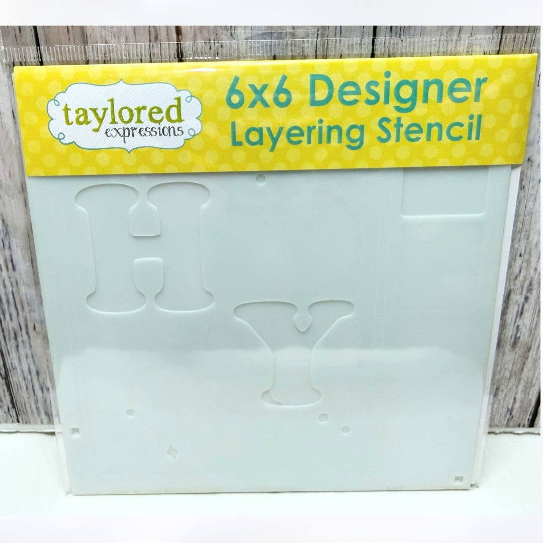 Taylored Expressions HOORAY PALETTE Birthday Layering Stencils