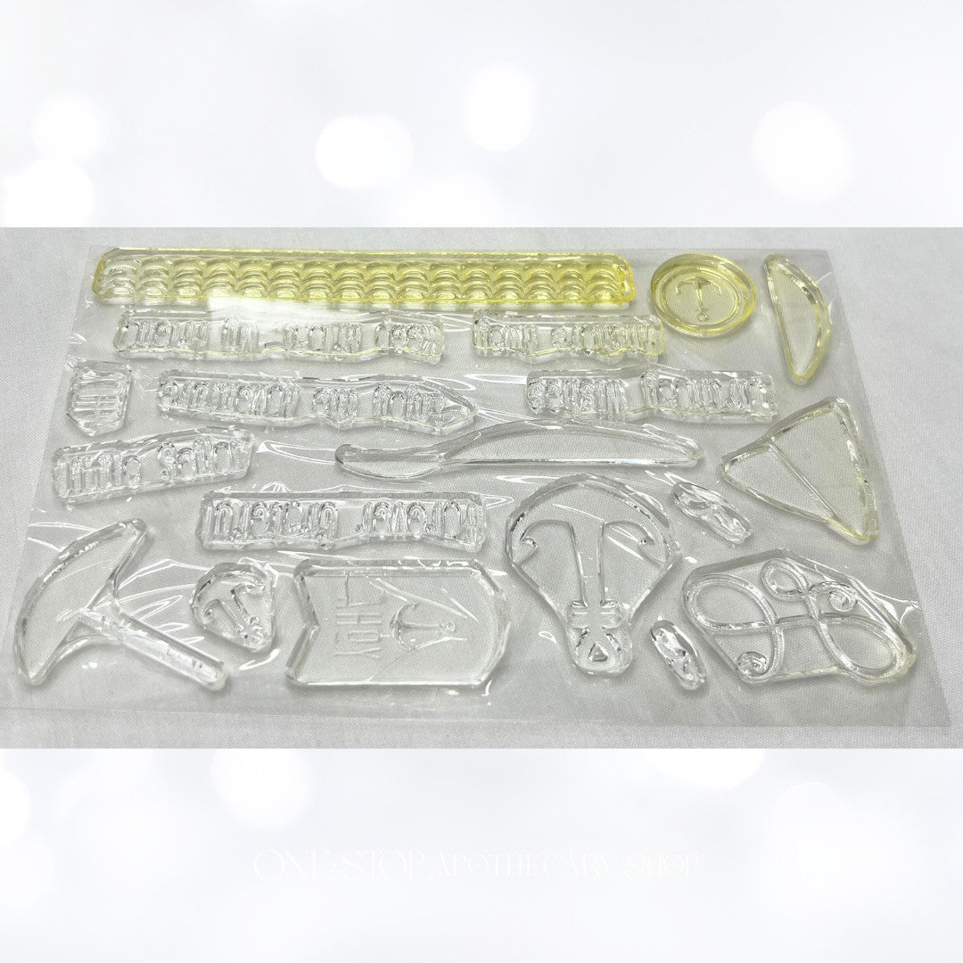 Papertrey Ink AHOY Nautical Sea Sailboat Rubber Stamps Dies