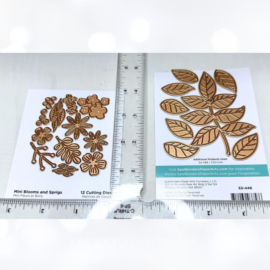 Spellbinders MINI BLOOMS & SPRIGS Leaf Leaves Dies Set of 2