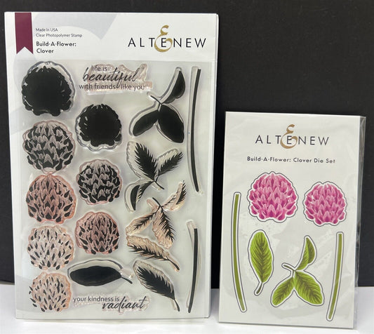 Altenew CLOVER Build a Flower Floral 6x8 Layering Rubber Stamps Dies Set