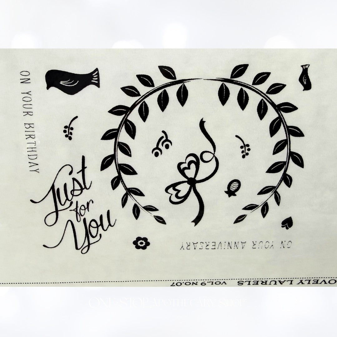 Papertrey Ink LOVELY LAURELS Make It Market Mini Kit Rubber Stamps Dies