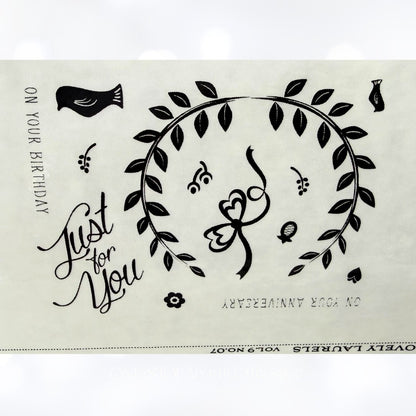 Papertrey Ink LOVELY LAURELS Make It Market Mini Kit Rubber Stamps Dies