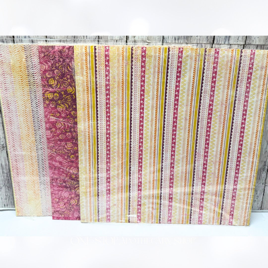 Stampin Up RAZZLEBERRY LEMONADE 12x12 Paper Cardstock DSP 23 Sheets