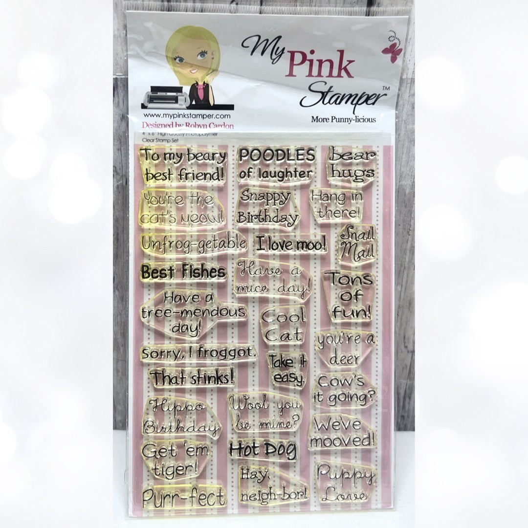 My Pink Stamper MORE PUNNY-LICIOUS Funny Animal Sayings Rubber Stamps
