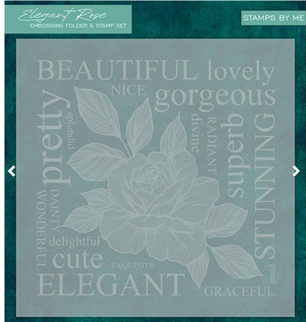 Stamps By Me ELEGANT ROSE Floral Flowers Rubber Stamps 3D Embossing Folder