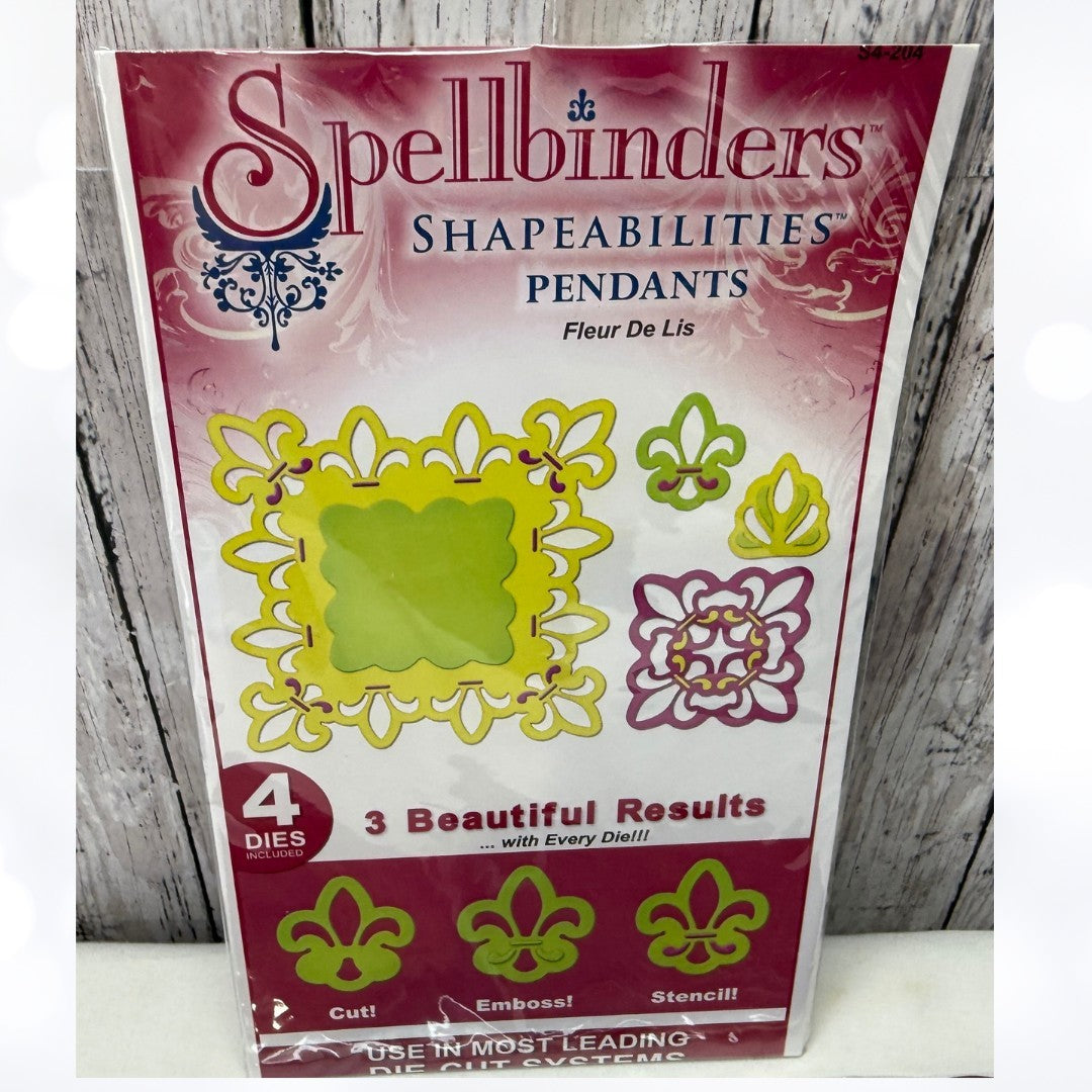 Spellbinders PENDANTS Scallop Circles Squares Nestabilities Dies Lot of 3