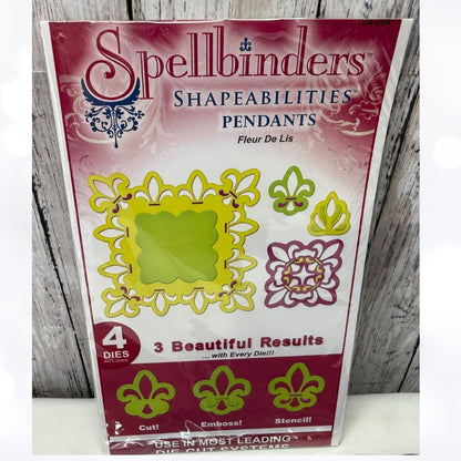 Spellbinders PENDANTS Scallop Circles Squares Nestabilities Dies Lot of 3