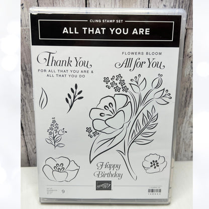 Stampin Up ALL THAT YOU ARE Floral Flowers Rubber Stamps
