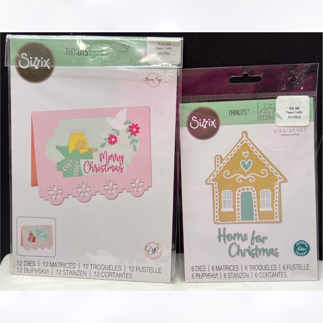 Sizzix GINGERBREAD HOUSE Nativity Card Christmas Holiday Dies Set of 2