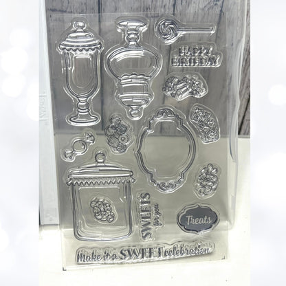 Stampin Up SWEETEST THING Candy Rubber Stamps Dies