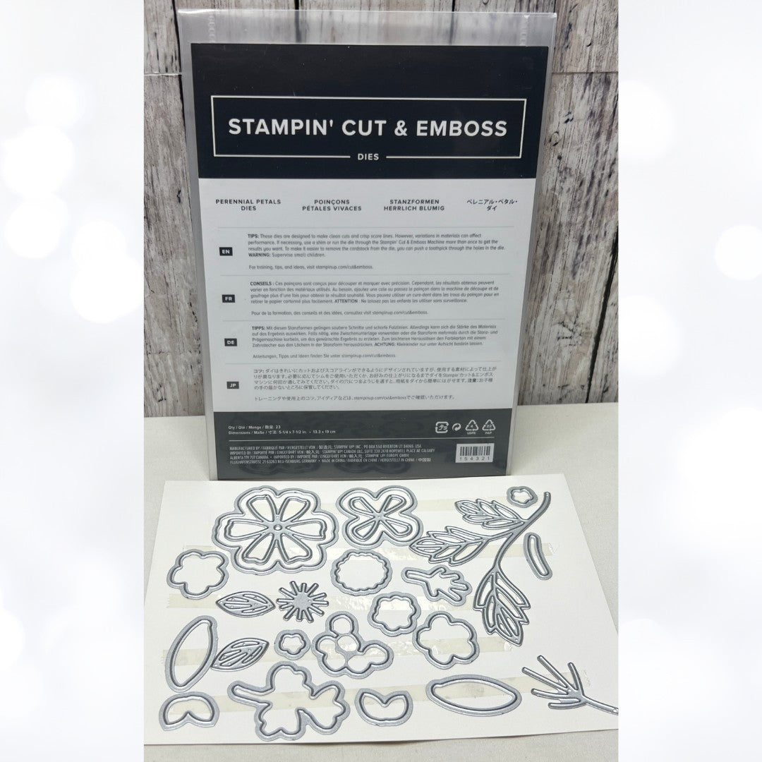 Stampin Up PERENNIAL PETALS Flowers Dies