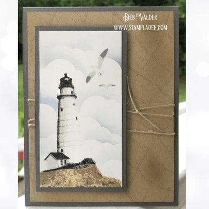 Kitchen Sink LIGHTHOUSE Sympathy Fathers Day Sea 6x8 Layering Rubber Stamps