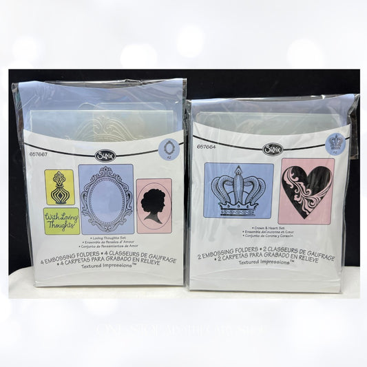 Sizzix CROWN & HEART Loving Thoughts Frame Embossing Folders
