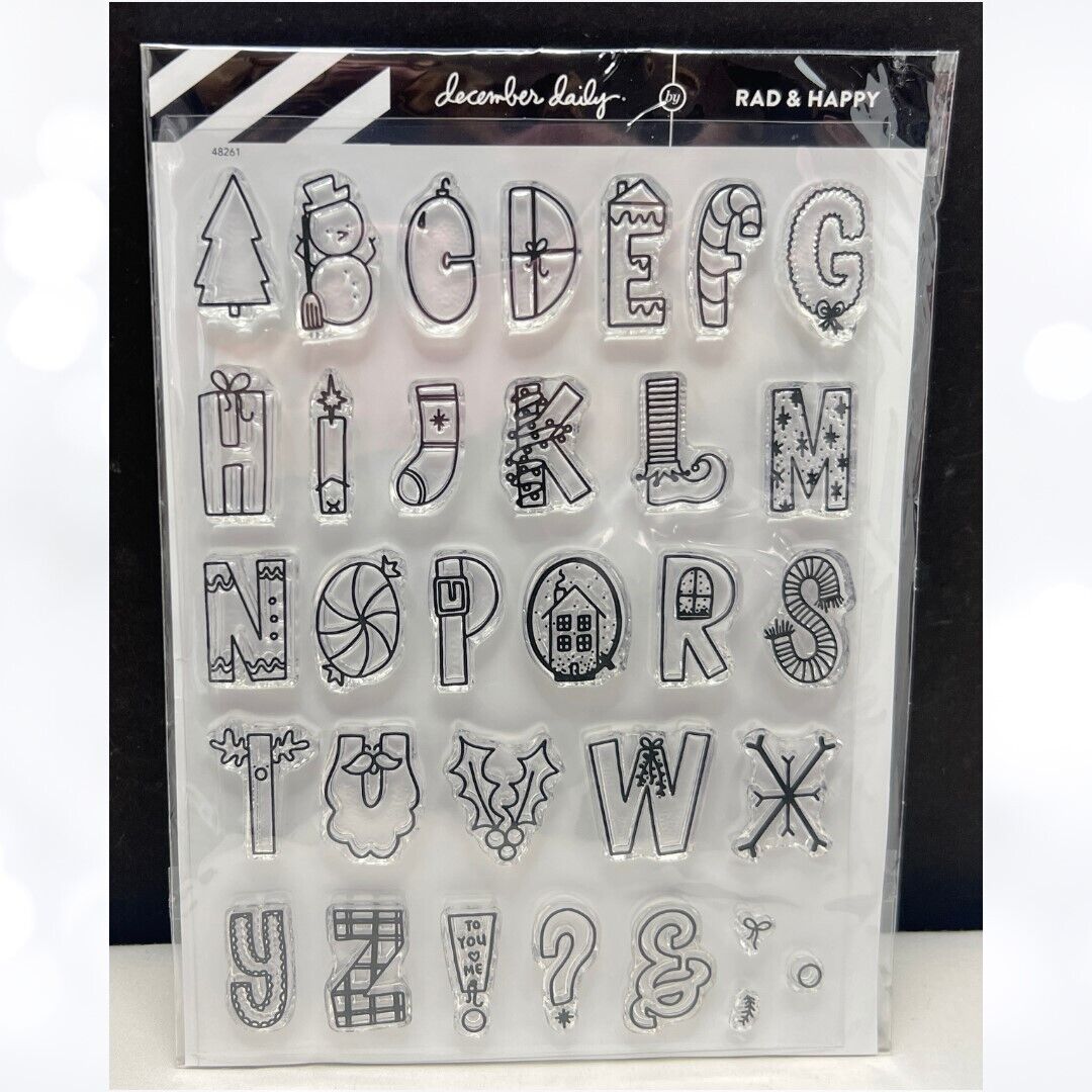 December Daily CHRISTMAS ALPHABET Letters Planner Journal 6x8 Rubber Stamps