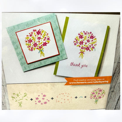 Hero Arts COLOR LAYERING BOUQUET Floral Flowers Rubber Stamps