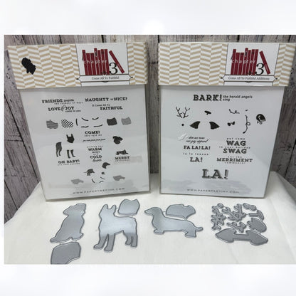 Papertrey Ink COME ALL YE FAITHFUL Additions Dogs Christmas Rubber Stamps Dies
