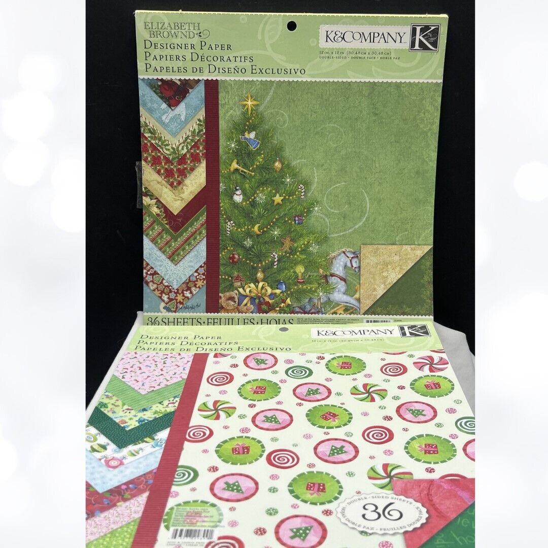 K & Company SECRET SANTA Wishes of Christmas 12x12 Scrapbook Cardstock Paper Lot