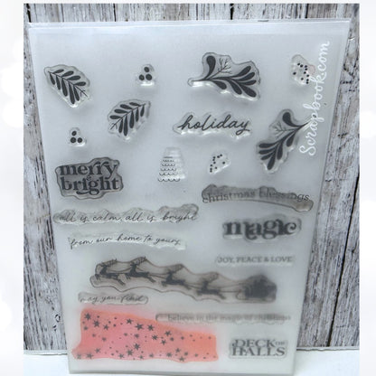 Scrapbook & Cards Today HOLIDAY MAGIC Gingerbread Christmas Rubber Stamps Kit
