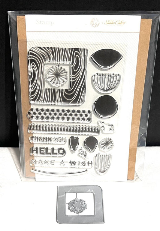 Studio Calico PLANNER Journal Frame Floral Rubber Stamps Dies Set