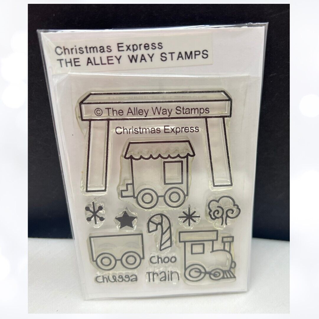 The Alley Way Stamps CHRISTMAS EXPRESS Train Holiday Rubber Stamps Rare