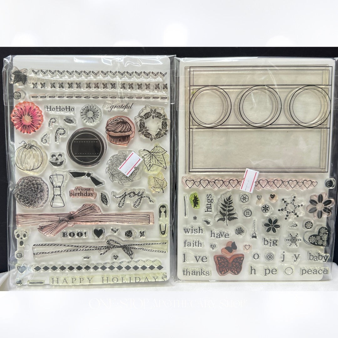 Gina K TRIPLE PLAY Frame Holiday Christmas Halloween Rubber Stamps Lot