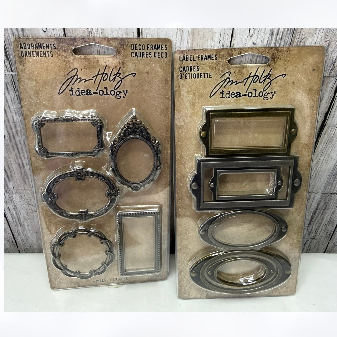 Tim Holtz Ideaology DECO FRAMES Label Adornments Ornate Embellishments Lot
