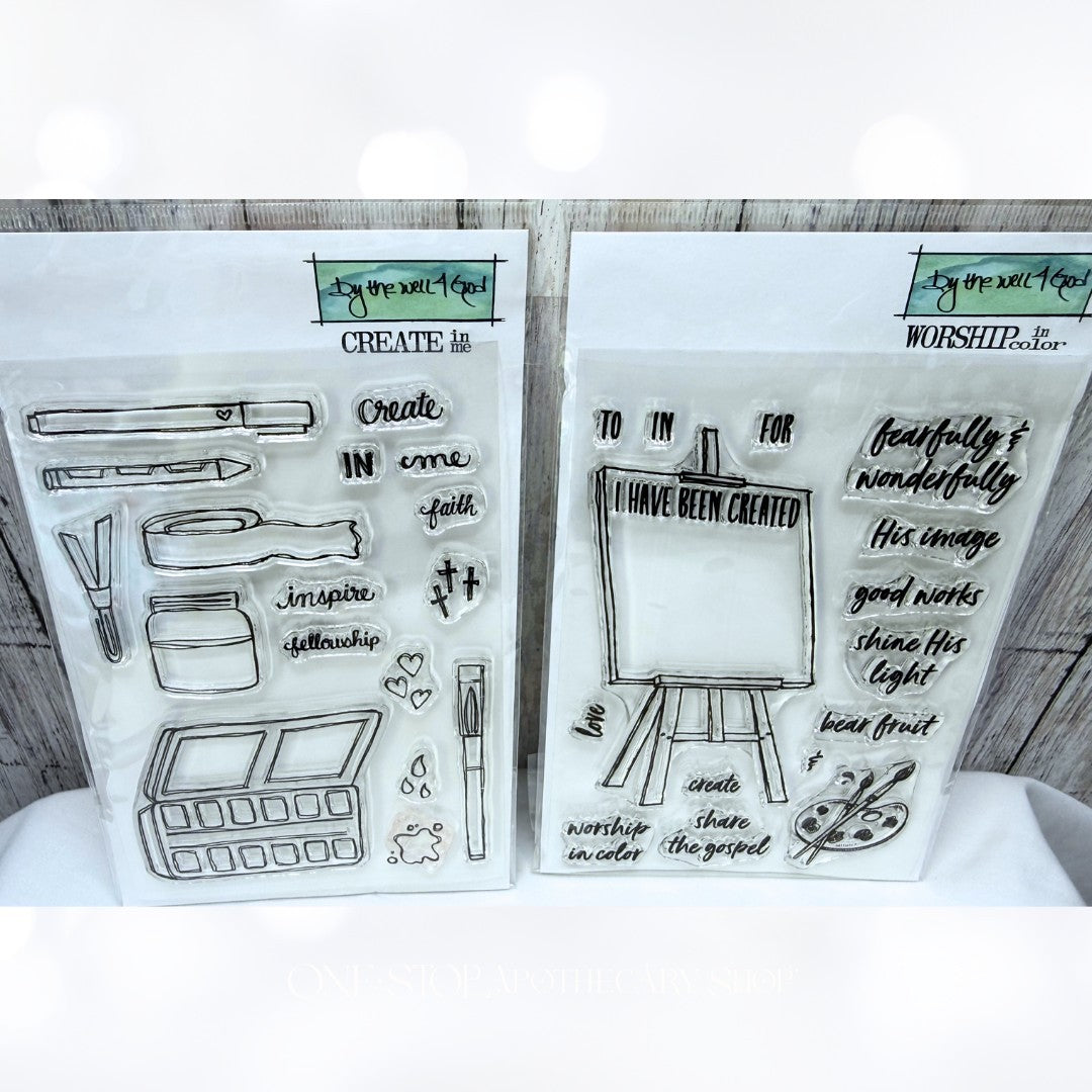 By the Well 4 WORSHIP IN COLOR Create in Me Bible Journaling Rubber Stamps