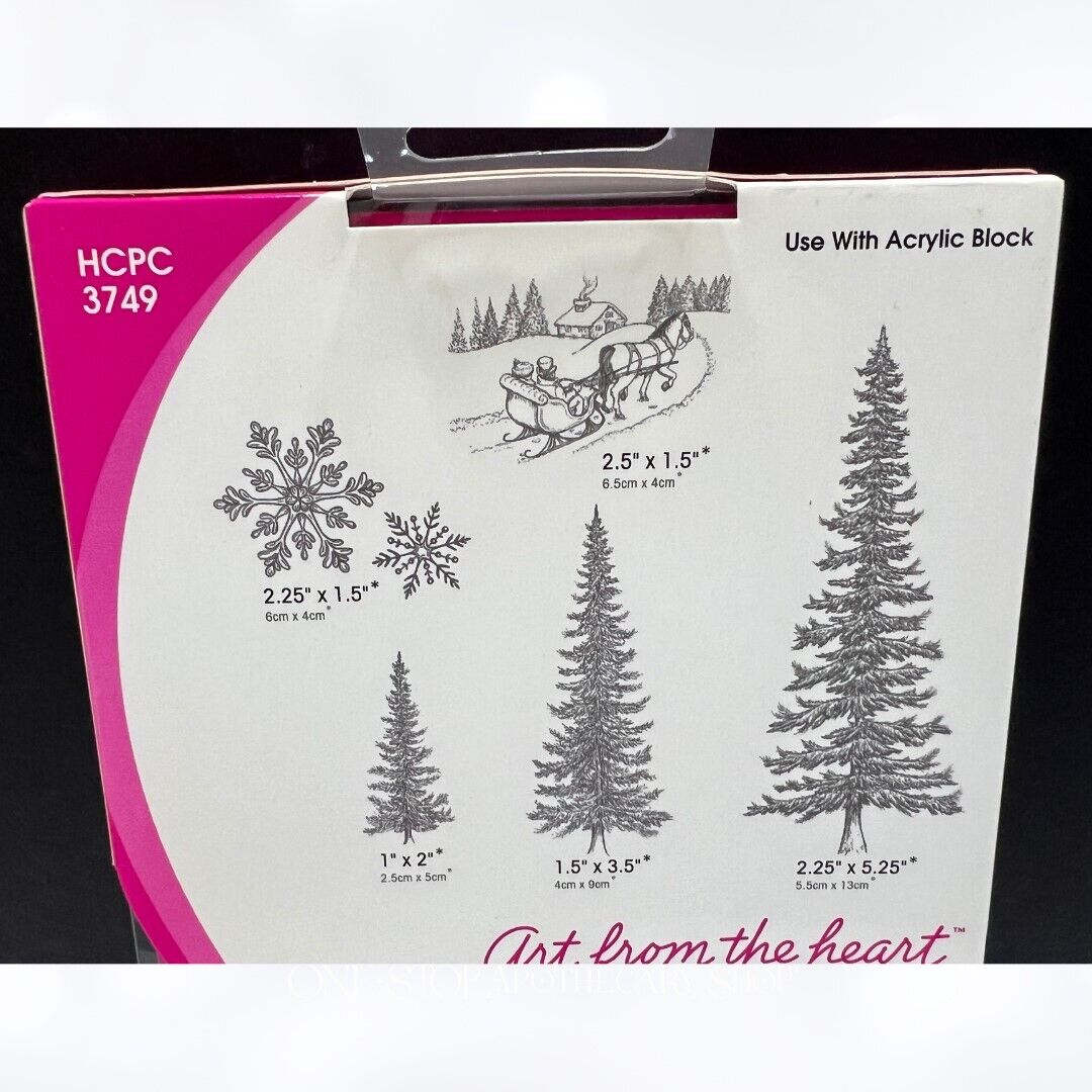 Heartfelt Creations SNOW KISSED SPRUCE Christmas Trees Rubber Stamps