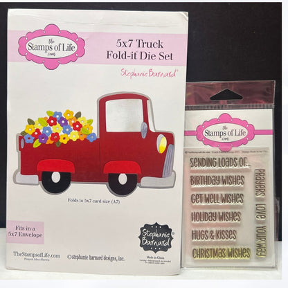 The Stamps of Life 5X7 TRUCK FOLD IT Pickup Die Dies Set Rubber STamps