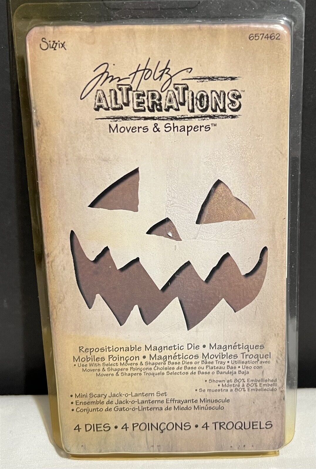 Tim Holtz Mini SCARY JACK-O-LANTERN Halloween Pumpkin Movers & Shapers Die