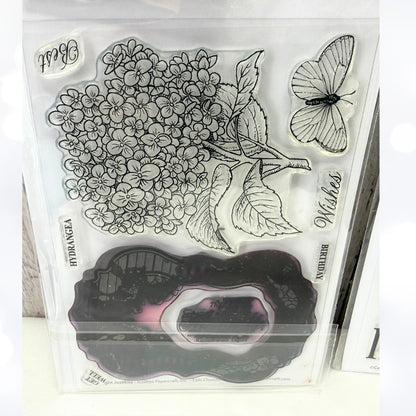 Justrite HYDRANGEA Vintage Labels What Defines Us Sentiments Rubber Stamps