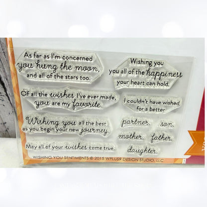 Wplus9 W Plus 9 SENTIMENTS Wishing You Sunshine Birthday Rubber Stamps Lot of 3