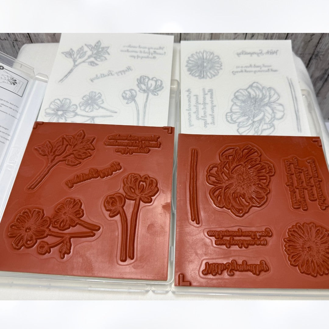 Stampin Up BLOOM WITH HOPE Flowers Rubber Stamps