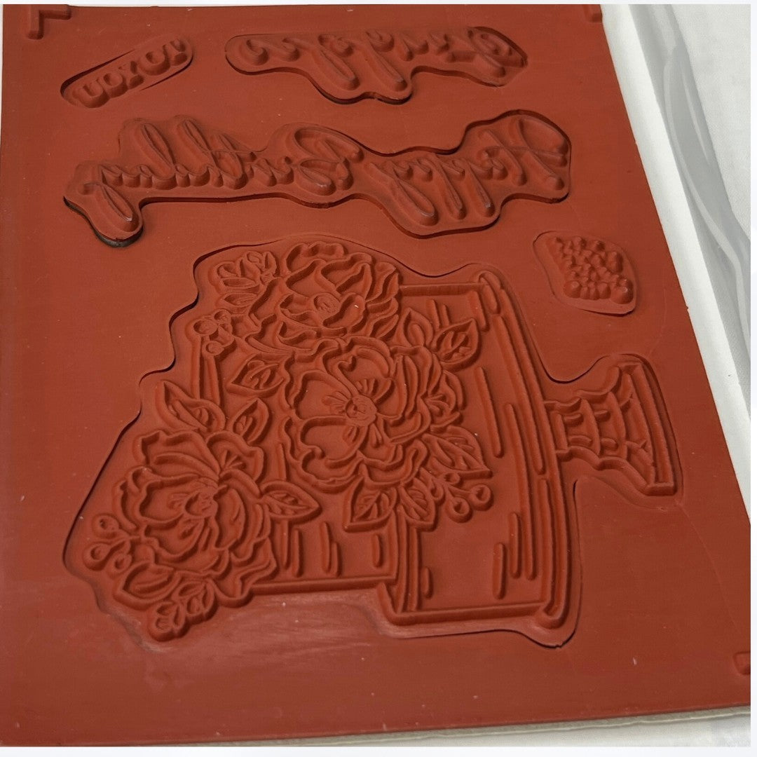 Stampin Up HAPPY BIRTHDAY TO YOU Cake Rubber Stamps Dies