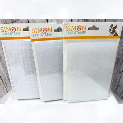 Simon Says Stamp BLOSSOM FIELD Circle Rings 3D Embossing Folders Lot of 3