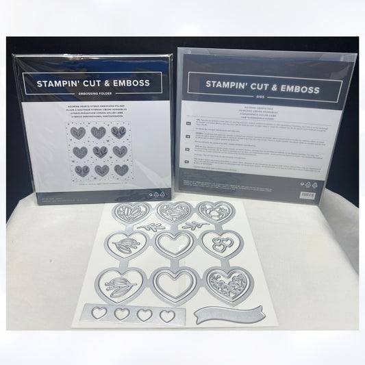 Stampin Up ADORING HEARTS Valentines Hybrid 3D Embossing Folder Dies