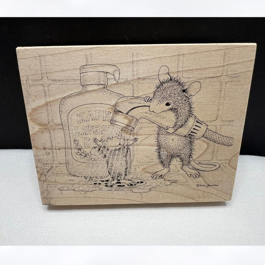 House Mouse SINGING IN THE DRAIN Monica Amanda Mice Rubber Stamp