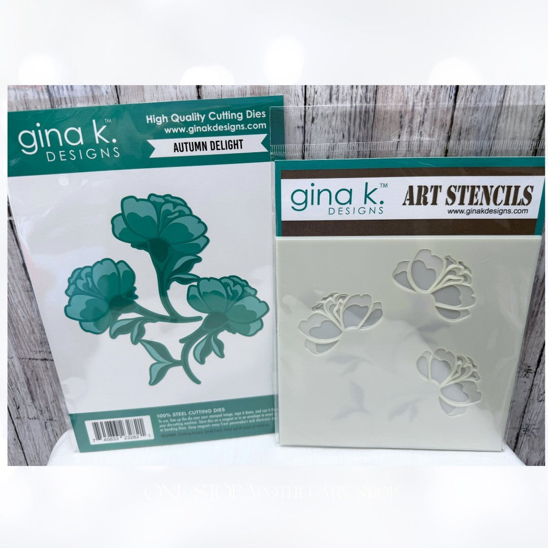 Gina K Designs AUTUMN DELIGHT Floral Flowers Layering Stencils Dies