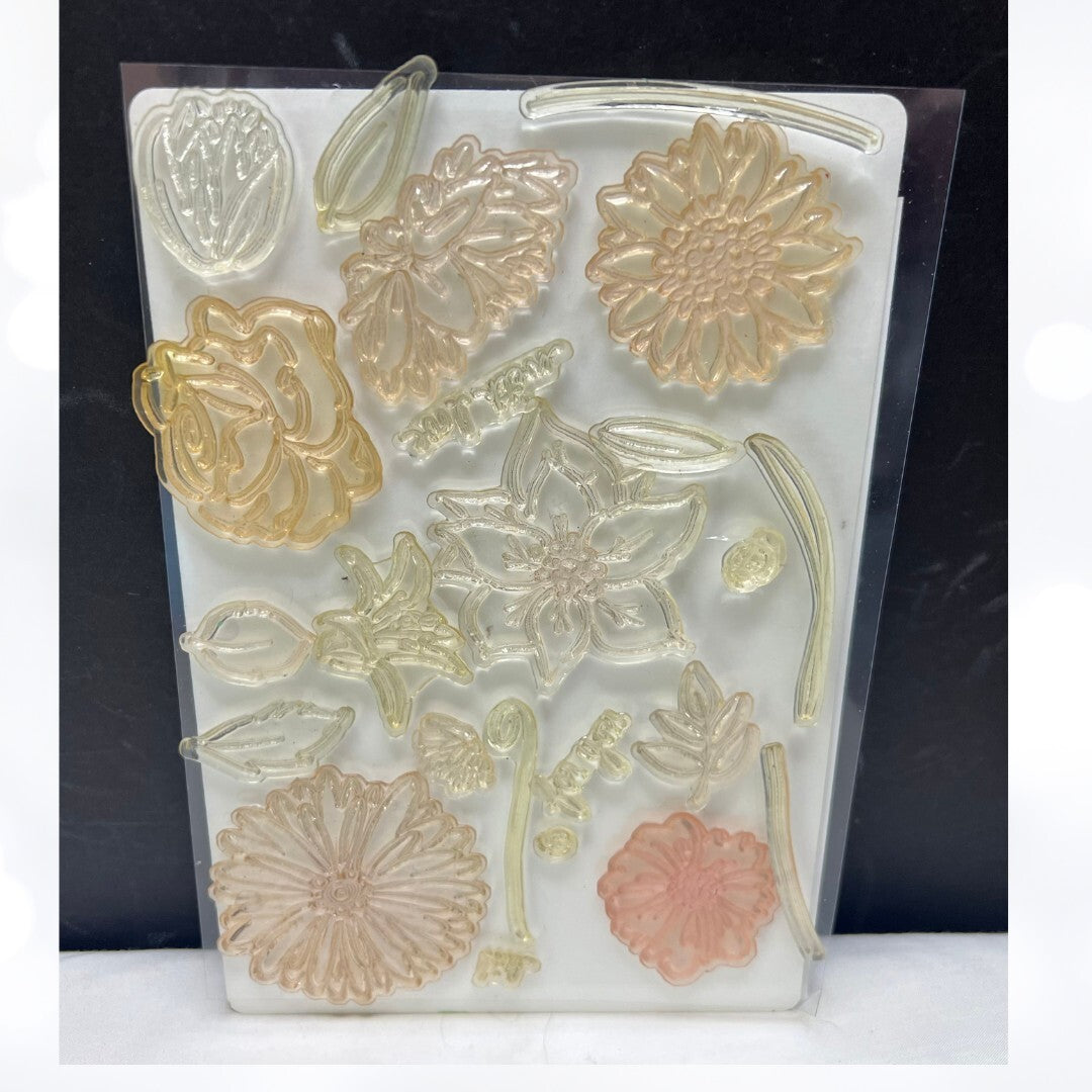 Gina K Designs A YEAR OF FLOWERS 2 Rubber Stamps Dies
