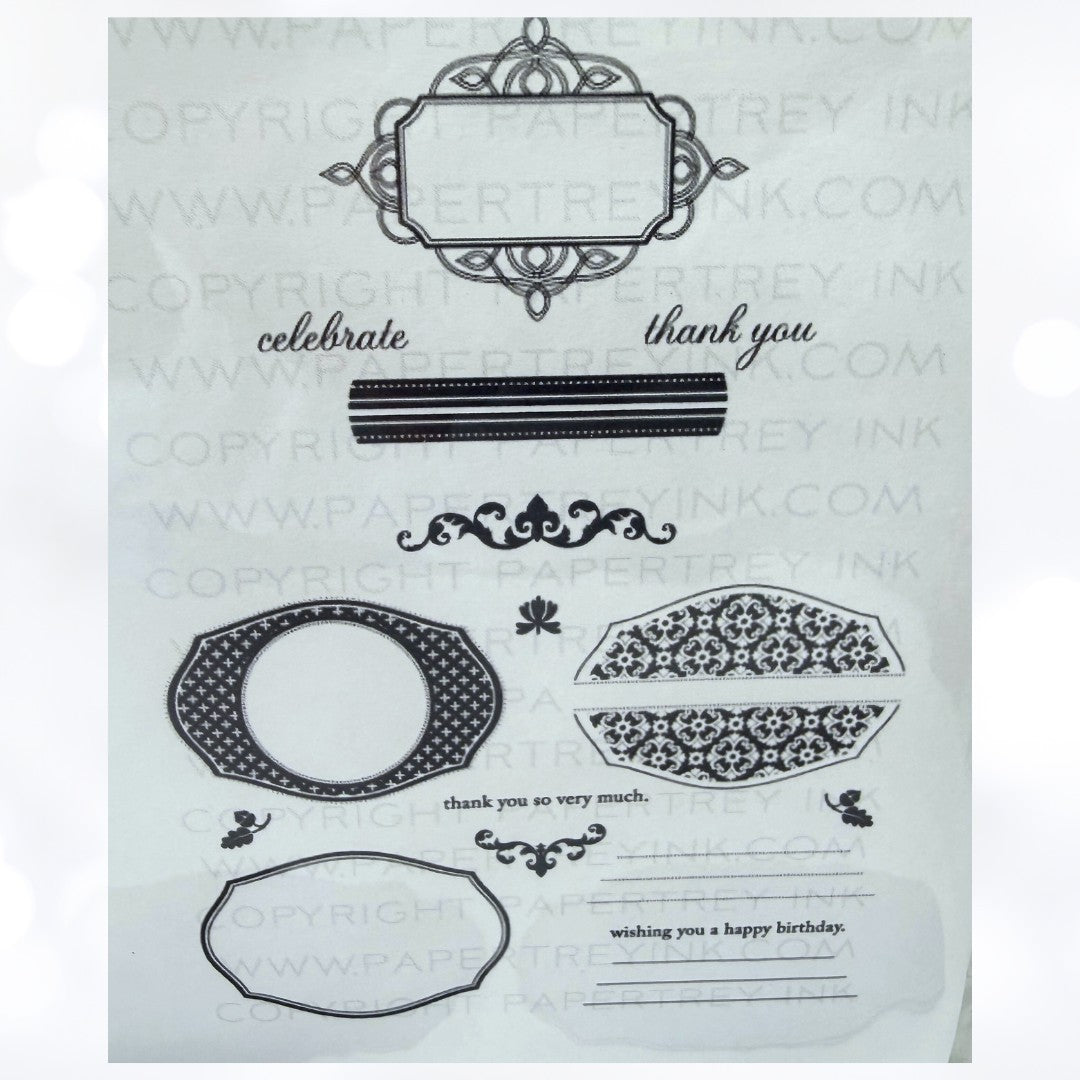 Papertrey Ink MAT STACK 1 Frames Collection Rubber Stamps Dies