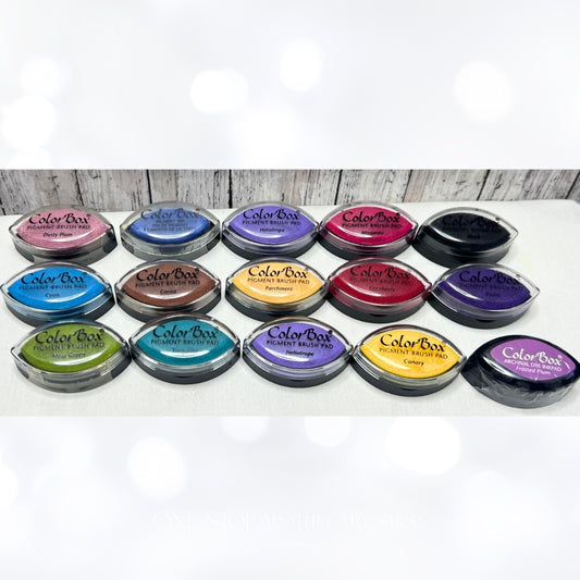 Colorbox Color Box PIGMENT INK PADS Mini Brush Pads Lot of 15