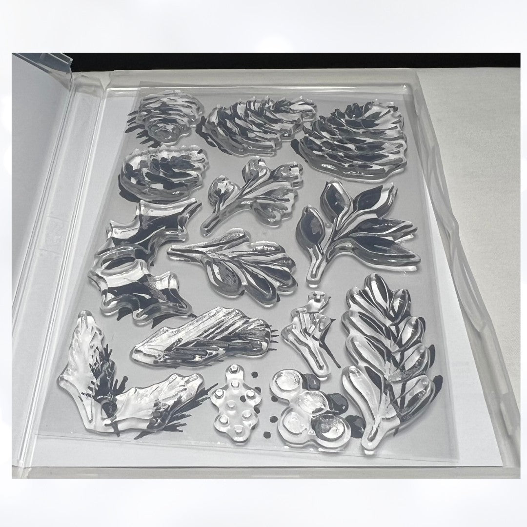Stampin Up CHRISTMAS SEASON Greenery Foliage Rubber Stamps