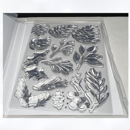 Stampin Up CHRISTMAS SEASON Greenery Foliage Rubber Stamps
