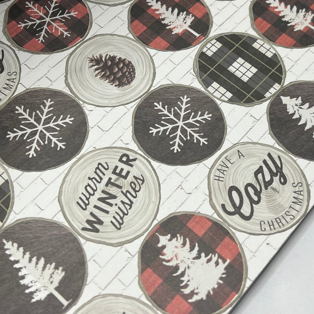 Paper Studio COZY CHRISTMAS Seasons Greetings Paper Cardstock 12x12 Lot