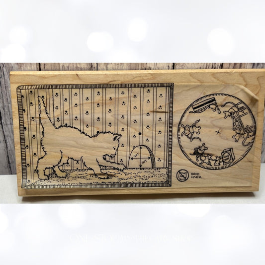 Limited Edition INTERACTIVE CAT Mice Mouse Spin Wheel Rubber Stamp