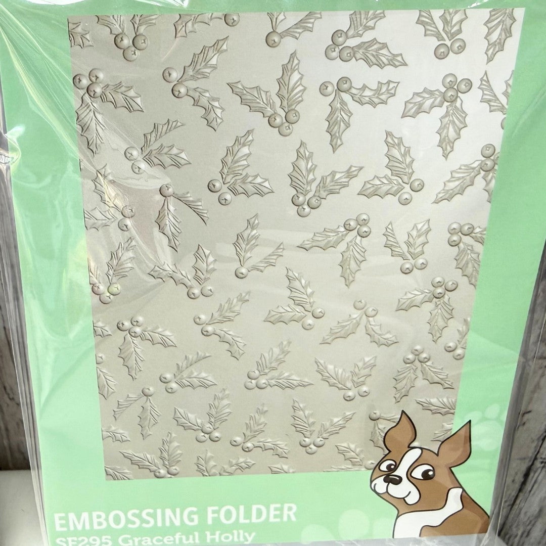 Simon Says Stamp Sunny Studios Holly Balloons Plaid Embossing Folders Lot of 4