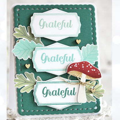 Papertrey Ink FOREST FLOOR AUTUMN Mushrooms Fall Rubber Stamps