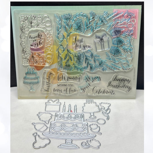 My Monthly Hero Arts Kit BIRTHDAY PARTY Cake February 2020 Rubber Stamps Dies